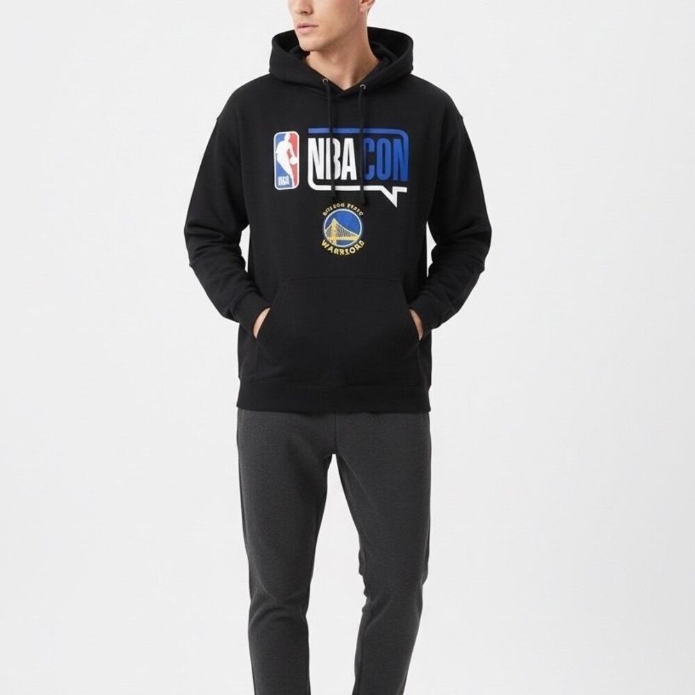 NBA CON Black Hoodie Pullover Mens L
